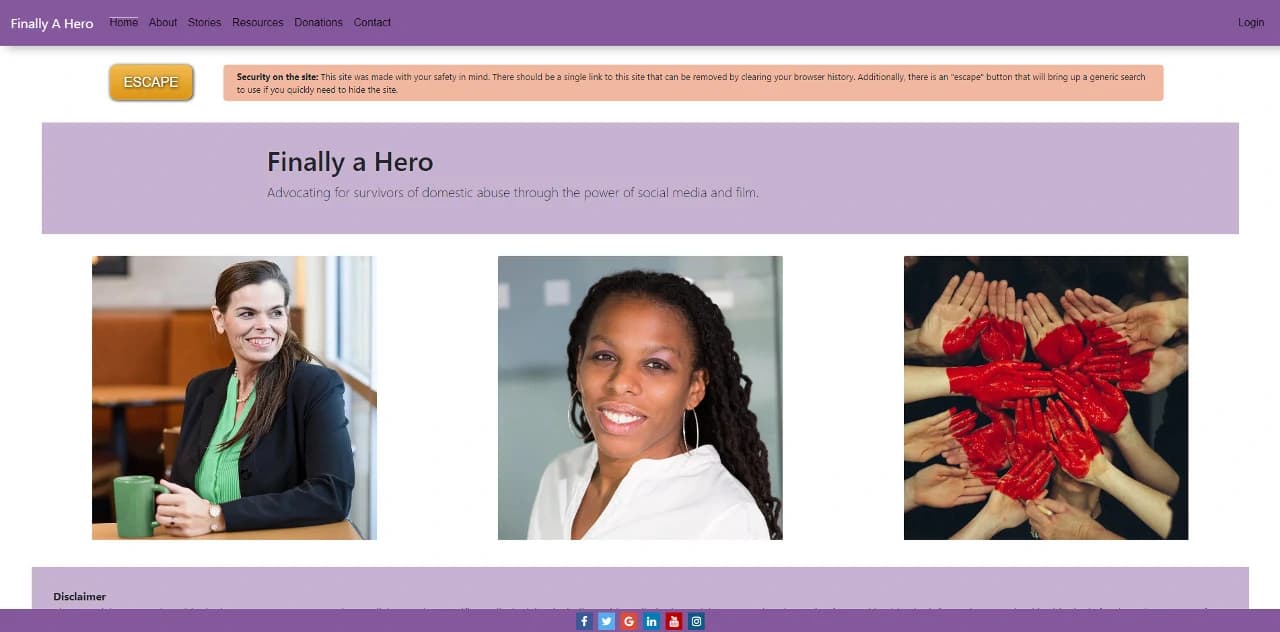 Hidden Navigation for Domestic Violence Sites